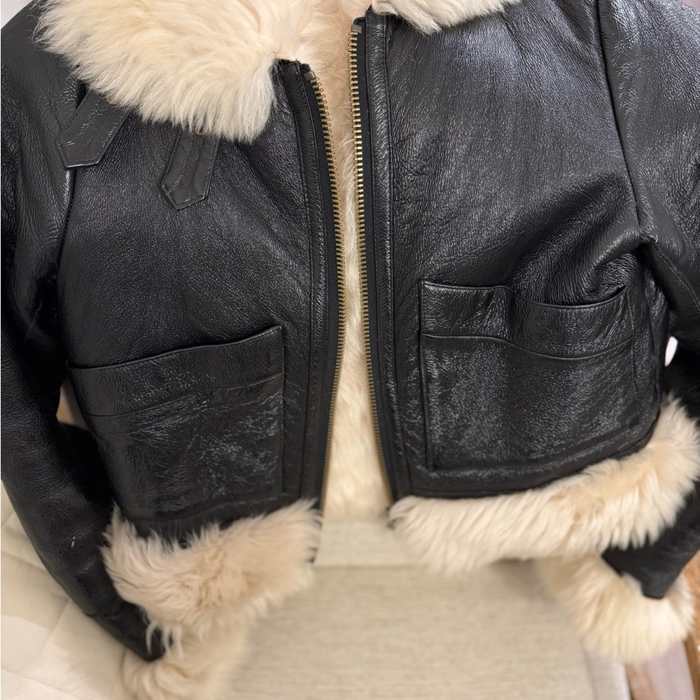 Michael kors lamb shearling bomber aviator jacket - Picture 2 of 4